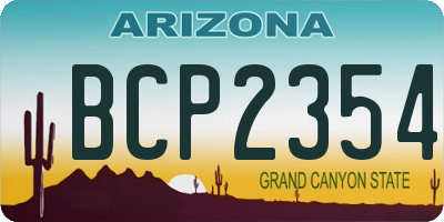 AZ license plate BCP2354