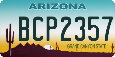 AZ license plate BCP2357