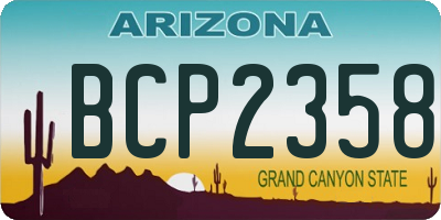 AZ license plate BCP2358