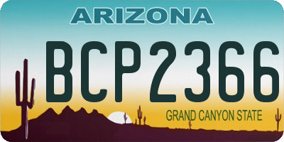 AZ license plate BCP2366