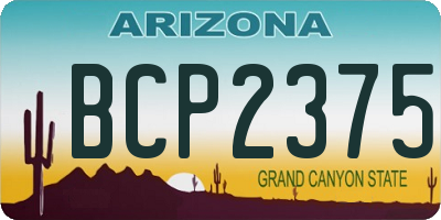 AZ license plate BCP2375