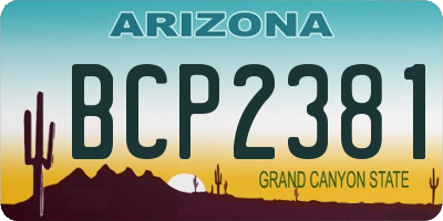 AZ license plate BCP2381