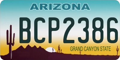 AZ license plate BCP2386