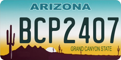 AZ license plate BCP2407