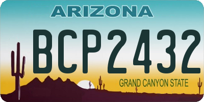 AZ license plate BCP2432