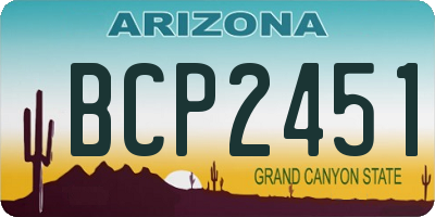 AZ license plate BCP2451