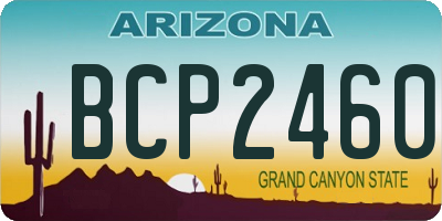 AZ license plate BCP2460