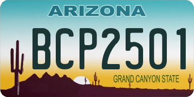 AZ license plate BCP2501