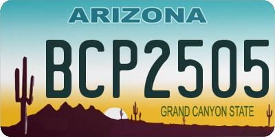 AZ license plate BCP2505