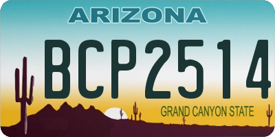 AZ license plate BCP2514