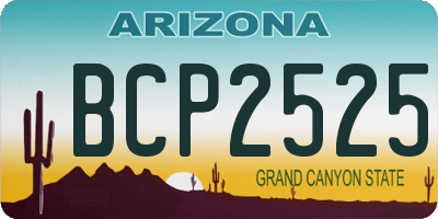 AZ license plate BCP2525