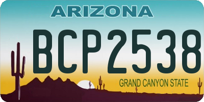 AZ license plate BCP2538