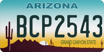 AZ license plate BCP2543