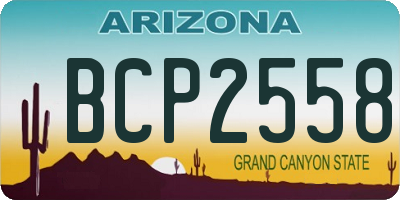 AZ license plate BCP2558