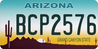 AZ license plate BCP2576