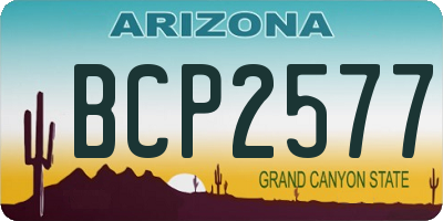 AZ license plate BCP2577