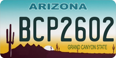 AZ license plate BCP2602