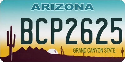 AZ license plate BCP2625