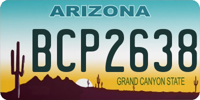 AZ license plate BCP2638