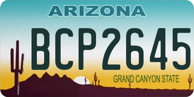 AZ license plate BCP2645