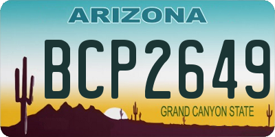 AZ license plate BCP2649