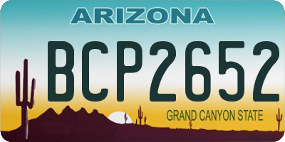 AZ license plate BCP2652