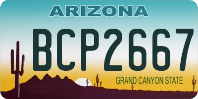 AZ license plate BCP2667