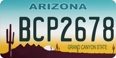 AZ license plate BCP2678