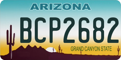 AZ license plate BCP2682