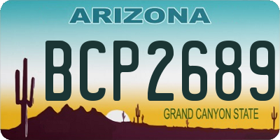 AZ license plate BCP2689