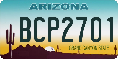 AZ license plate BCP2701