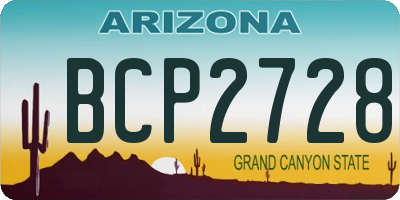 AZ license plate BCP2728