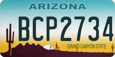 AZ license plate BCP2734