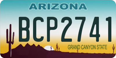 AZ license plate BCP2741