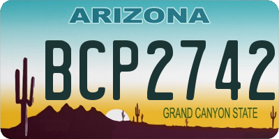 AZ license plate BCP2742