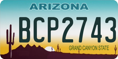 AZ license plate BCP2743