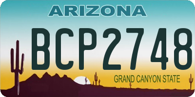 AZ license plate BCP2748