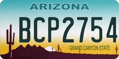 AZ license plate BCP2754