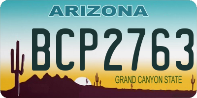 AZ license plate BCP2763