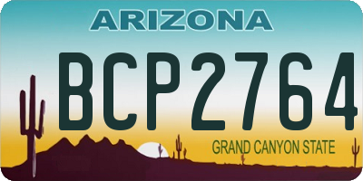 AZ license plate BCP2764