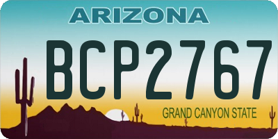 AZ license plate BCP2767