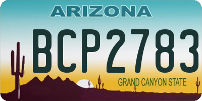 AZ license plate BCP2783