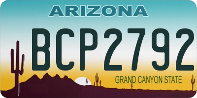 AZ license plate BCP2792