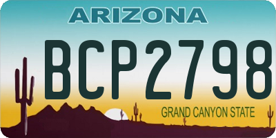 AZ license plate BCP2798