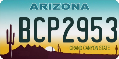 AZ license plate BCP2953