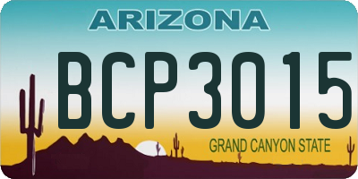 AZ license plate BCP3015