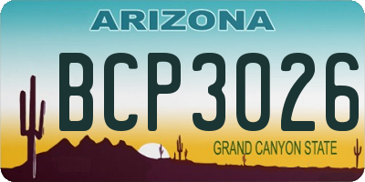 AZ license plate BCP3026