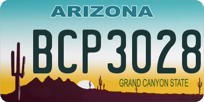 AZ license plate BCP3028