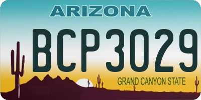 AZ license plate BCP3029