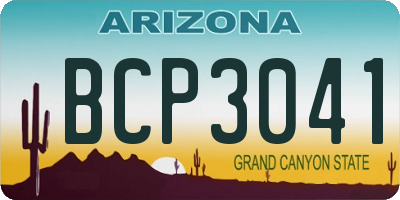 AZ license plate BCP3041